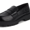 Yetişkin Kadın Kori Loafer Croc Deri Siyah