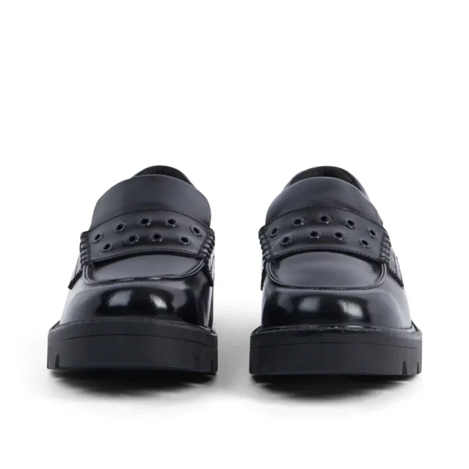 Yetişkin Kadın Kori Loafer Perçinli Deri Siyah