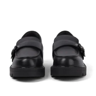 Yetişkin Kadın Kori Monk Strap Deri Siyah