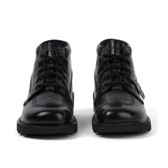 Yetişkin Unisex Kick Hi Croc Deri Botlar Siyah