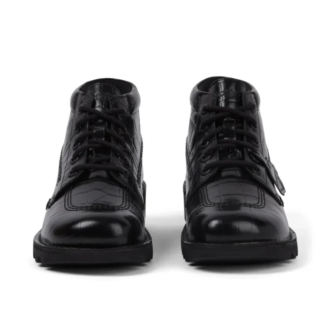 Yetişkin Unisex Kick Hi Croc Deri Botlar Siyah