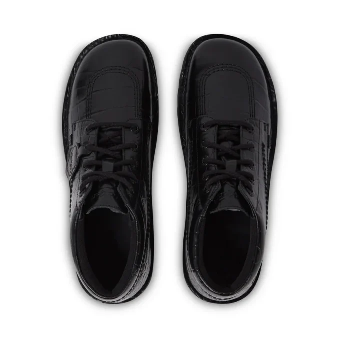Yetişkin Unisex Kick Hi Croc Deri Botlar Siyah