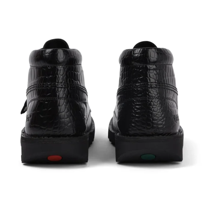 Yetişkin Unisex Kick Hi Croc Deri Botlar Siyah