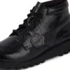 Yetişkin Unisex Kick Hi Croc Deri Botlar Siyah