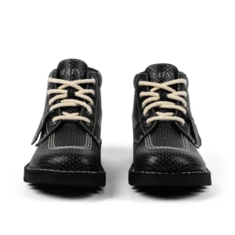 Yetişkin Unisex Kick Hi Damarlı Deri Mains Gri