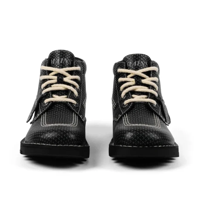 Yetişkin Unisex Kick Hi Damarlı Deri Mains Gri