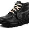 Yetişkin Unisex Kick Hi Damarlı Deri Mains Gri
