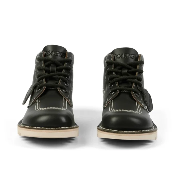 Yetişkin Unisex Kick Hi Damarlı Deri Mains Koyu Yeşil