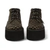 Yetişkin Unisex Kick Hi Platform Deri Siyah/Haki