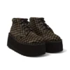 Yetişkin Unisex Kick Hi Platform Deri Siyah/Haki