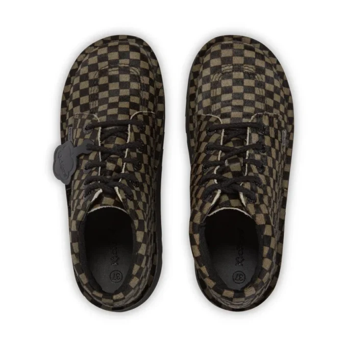 Yetişkin Unisex Kick Hi Platform Deri Siyah/Haki