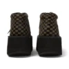 Yetişkin Unisex Kick Hi Platform Deri Siyah/Haki