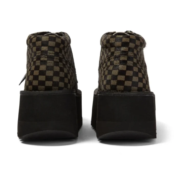 Yetişkin Unisex Kick Hi Platform Deri Siyah/Haki