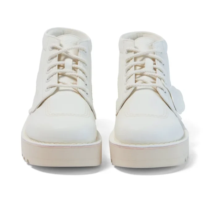 Yetişkin Unisex Kick Hi Stack Deri Alternatif Beyaz