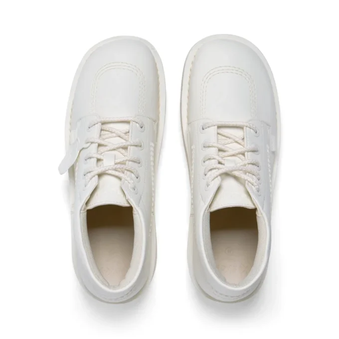Yetişkin Unisex Kick Hi Stack Deri Alternatif Beyaz