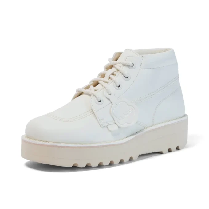 Yetişkin Unisex Kick Hi Stack Deri Alternatif Beyaz