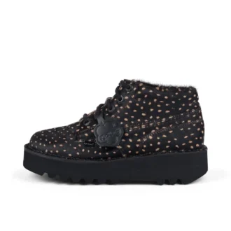 Yetişkin Unisex Kick Hi Stack Spot Deri Siyah