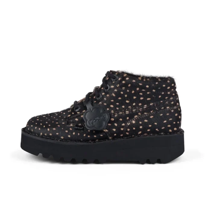 Yetişkin Unisex Kick Hi Stack Spot Deri Siyah