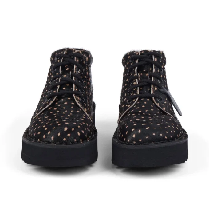 Yetişkin Unisex Kick Hi Stack Spot Deri Siyah