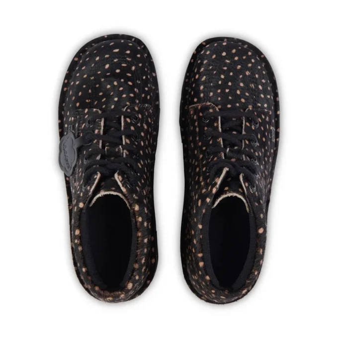 Yetişkin Unisex Kick Hi Stack Spot Deri Siyah