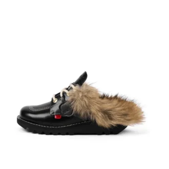 Yetişkin Unisex Kick Mule Fur Mains Siyah