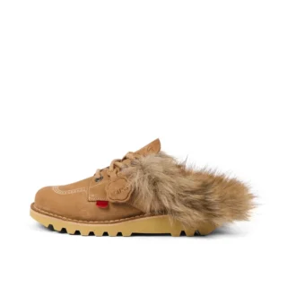 Yetişkin Unisex Kick Mule Fur Mains Tan