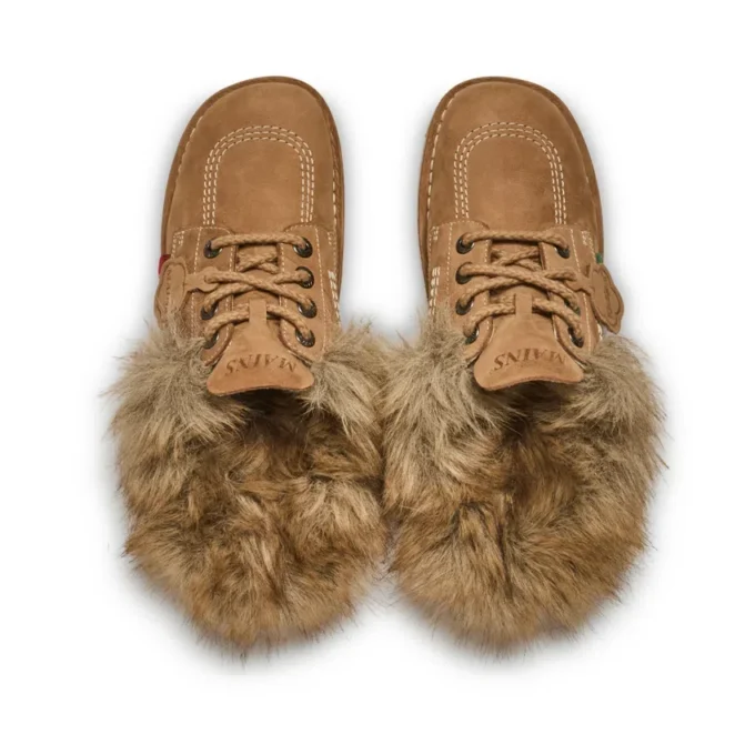Yetişkin Unisex Kick Mule Fur Mains Tan