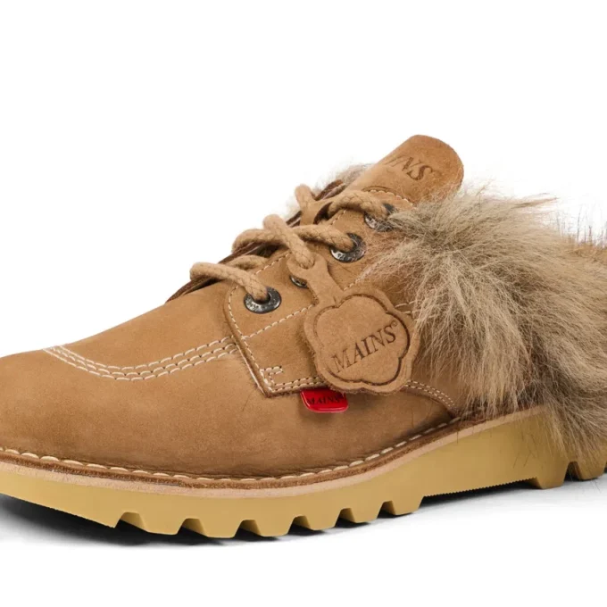 Yetişkin Unisex Kick Mule Fur Mains Tan