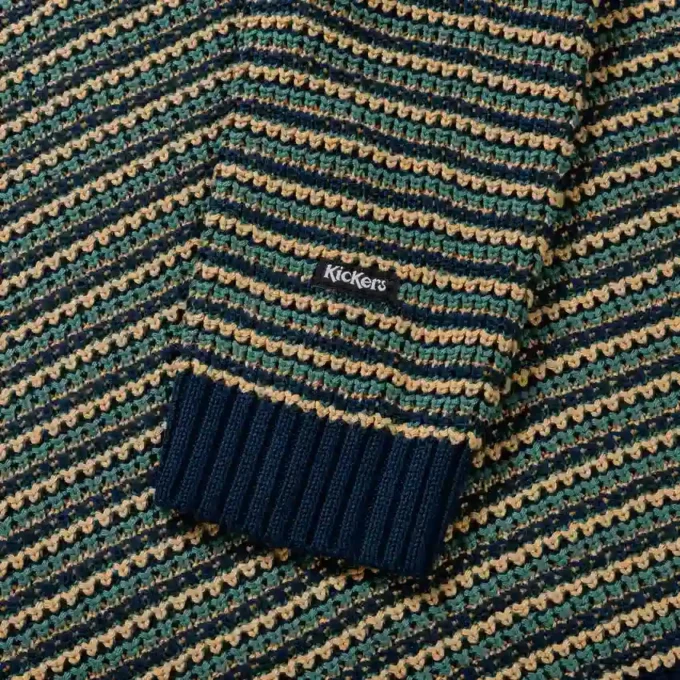 Yetişkin Unisex Kickers Göğüs Logolu Örgü Kazak – Çok Renkli