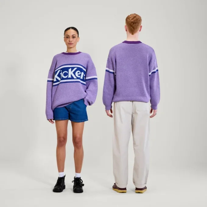 Yetişkin Unisex Kickers Göğüs Logolu Örgü Mor