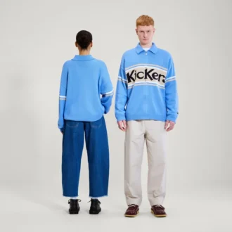 Yetişkin Unisex Kickers Klasik Fermuarlı Örgü Mavi